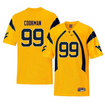 Men's West Virginia Mountaineers NCAA #99 Sam Cookman Yellow Authentic Nike Throwback Stitched College Football Jersey QV15A01OD